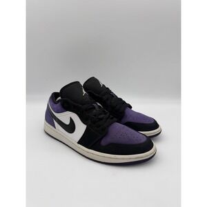 Air Jordan 1 Low Court Purple White Black Sneakers 553558-125 Mens Size 11